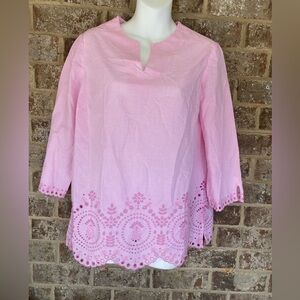 NWT Talbots Embroidered Eyelet blouse Petite Medium